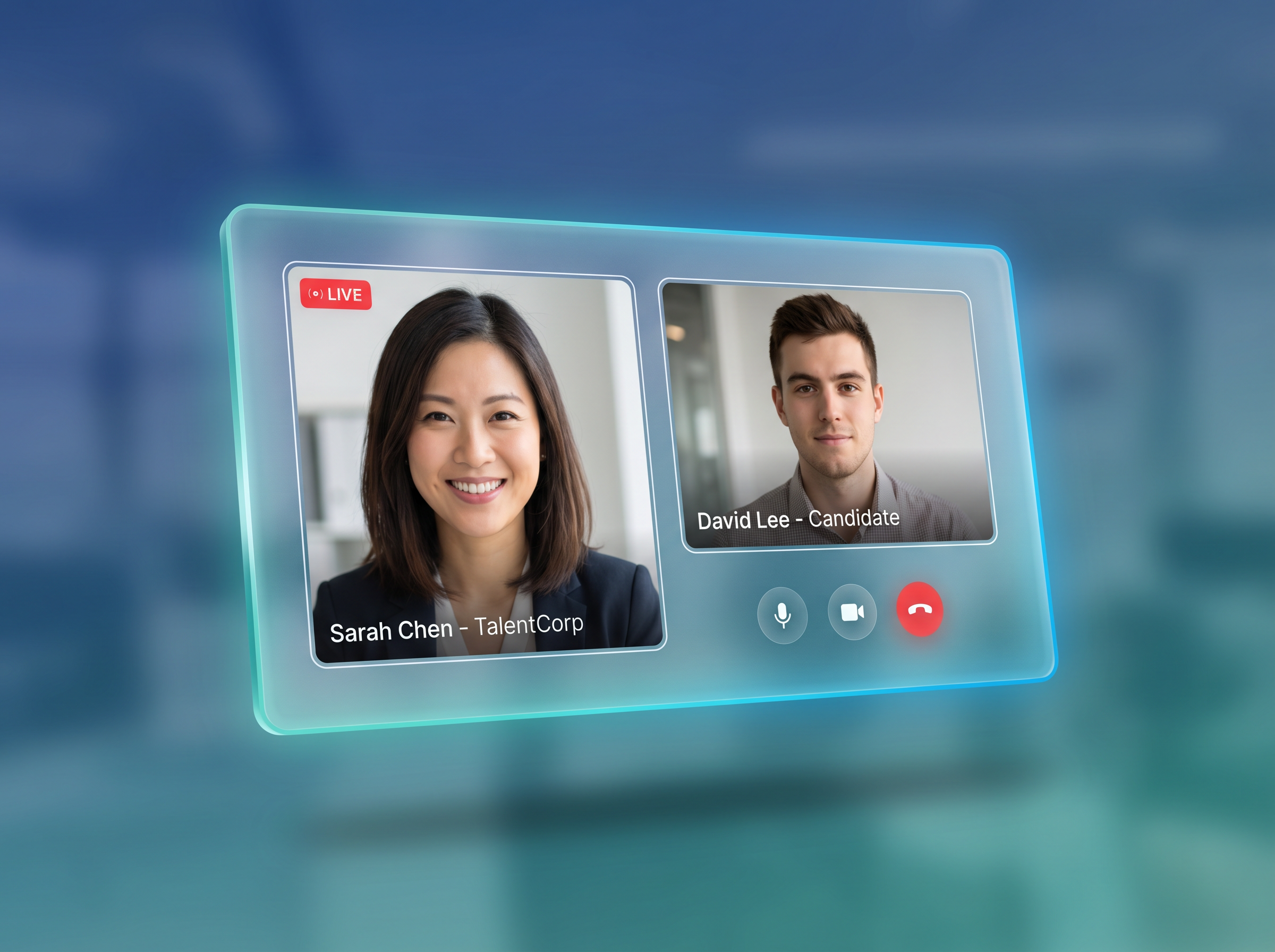 Live video interview between recruiter and candidate